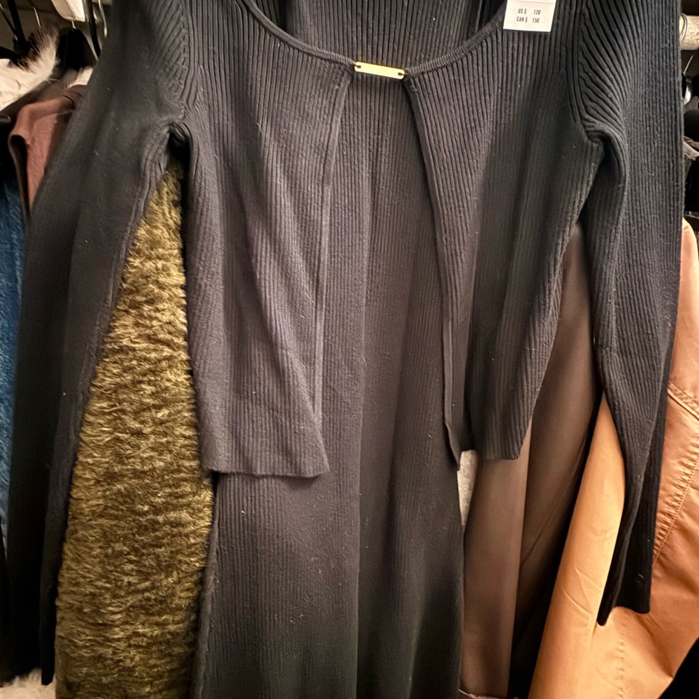 Abercrombie & Fitch Dark Knit Sweater and dress.